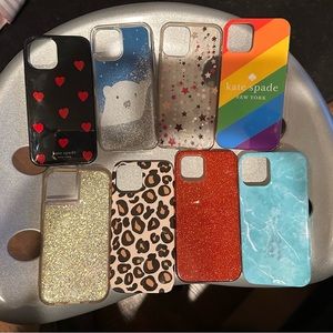 8 iPhone 12 Pro cases including 4 authentic Kate Spade cases and 1 CaseMate case